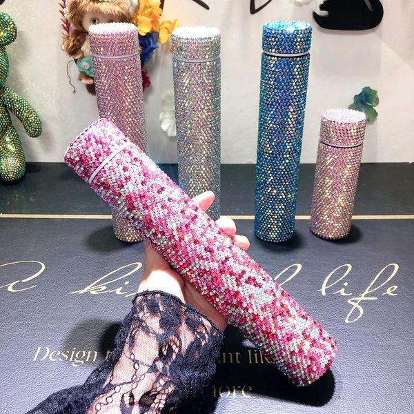 

water bottles bling diamond vacuum flask stainless steel tea bottle cute tumbler portable cup ladies warm gift