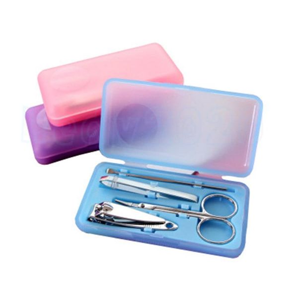 

temporary tattoos 100set(4pcs/set )nail clipper set pedicure & manicure stainless steel nail scissors sickle ear spoon beauty tools