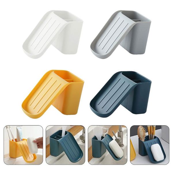 

hooks & rails 4pcs multifunctional storage box toothbrush traceless rack hanging