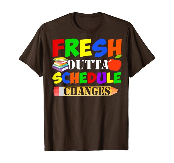 

fresh outta schedule changes back to school teacher student t-shirt, White;black