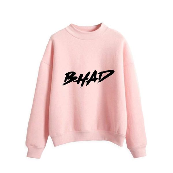 

men's hoodies & sweatshirts wawni bhad bhabie turtlenecks harajuku thin sweatshirt hip hop pullover casual round neck top, Black