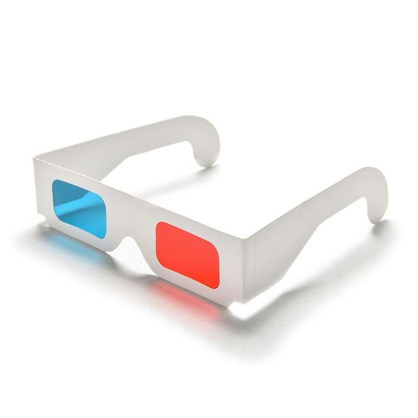 

glasses 10pcs/lot universal anaglyph cardboard paper red & blue cyan 3d for movie