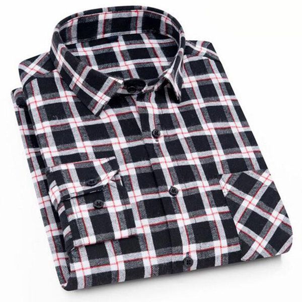 

men's casual shirts men grind plaid printed single breasted camisa,flannel pure cotton breathable comfortable vestido spring cloth, White;black