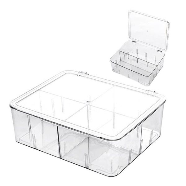 

storage bottles & jars divided plastic refrigerator organizer food vegetable fruit box kitchen er container with lid