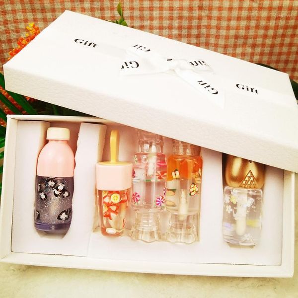 

pcs/set nude moisturizing lipgloss set cosmetic lip tint transparent long lasting 5pcs stick with gift box lipstick makeup1