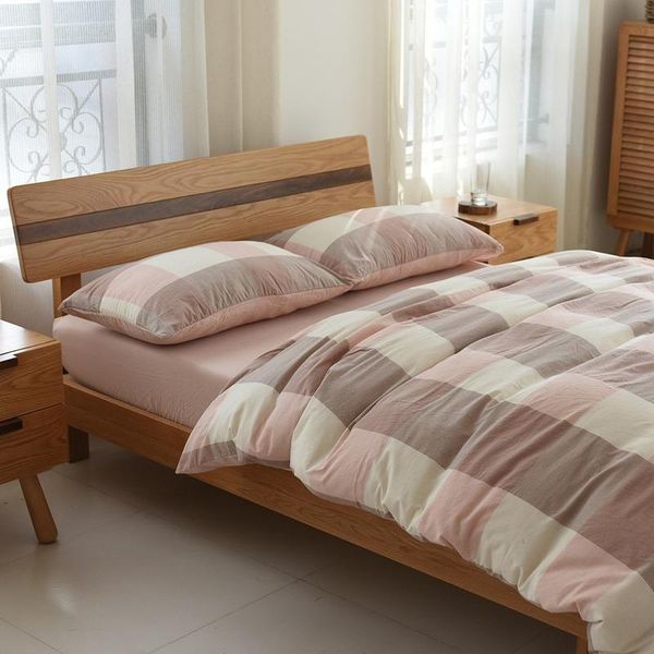 

bedding sets the four-piece bedroom linen set winter thick warmth pure cotton plaid duvet cover fashion simple family el