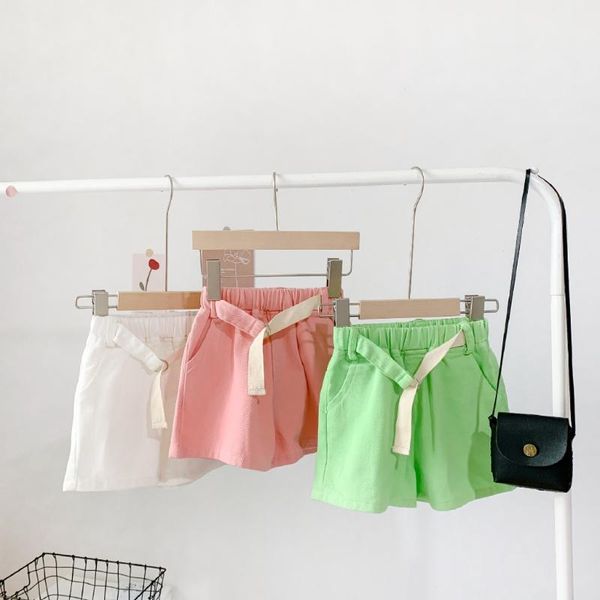 

summer baby girls candy color cotton shorts, Black