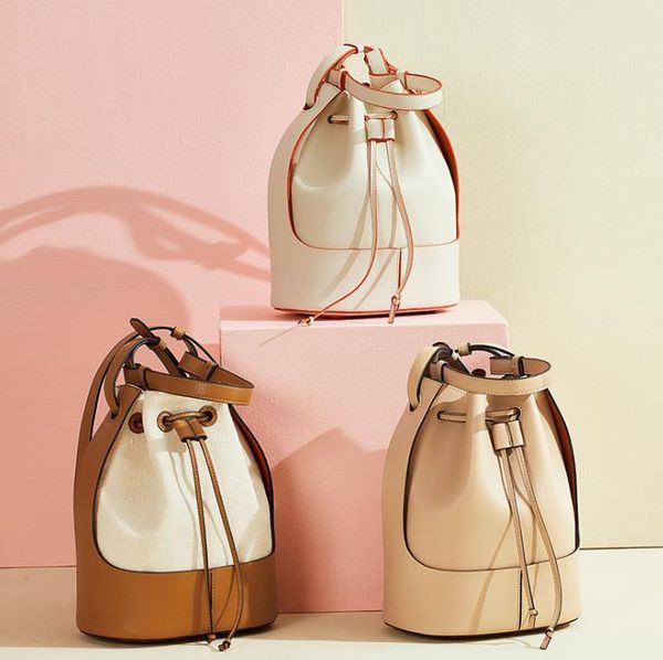 

leather bag 2021 large-capacity drawstring bucket web celebrity same style balloon with one shoulder and cross-slung evening bags