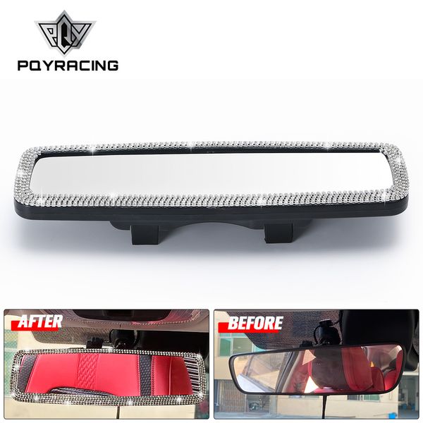 Carro Universal Interior Retrovisor Espelho Decoração Charme Cristal Bling Diamante Ornamento Vista Retrovisor Capa Mulheres Auto Acessórios PQY-WSS08