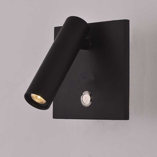 

wall lamp ch sconce reading lights 3w led switch on/off/dimming chrome/black head swivels 90deg. right/left/forward ac100-240v dc12v