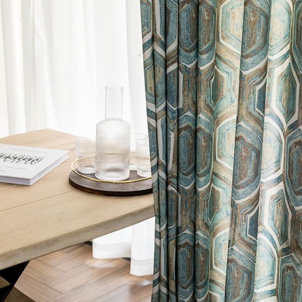

high-precision shading printing fabric environment-friendly pastoral curtains for living room bedroom blackout sheer curtain & drapes