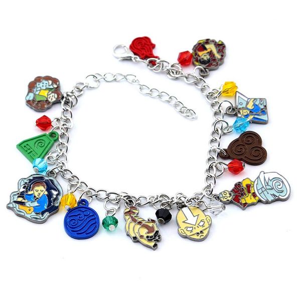 

link, chain avatar the last airbender 11 charm metal novelty bracelet, Black