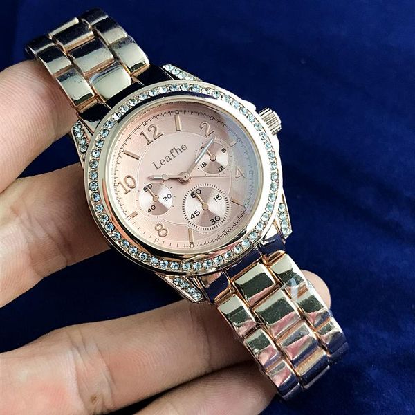 

fashion brand diamond women's watches gold silver stainless steel strap quartz watch holiday gifts first choice relogio feminino wristw, Slivery;brown
