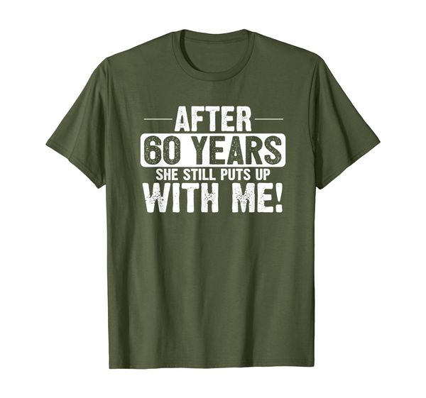 

60th anniversary 60 years marriage husband gift t-shirt, White;black