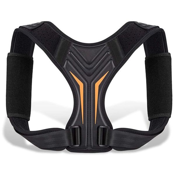 

back support posture corrector corset clavicle spine correction adjustable belt pain relief traine, Black;blue