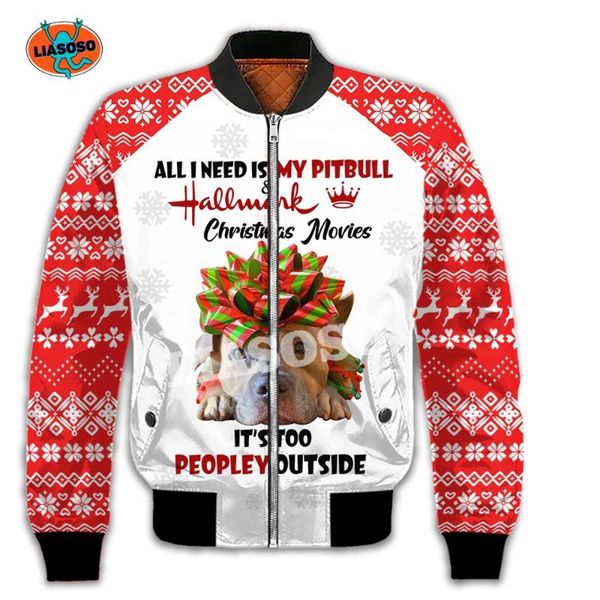 

men's hoodies & sweatshirts 2021 christmas funny pitbull dog 3d printed men jacket streetwear casual fashion coat shirt clothes, Black