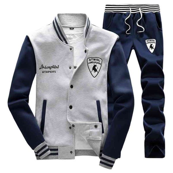 

2019 autumn men's sports sweater casual pants long sleeve korean baseball suit, Black
