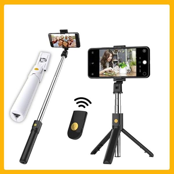 

selfie monopods k07 3 in1 wireless bluetooth stick foldable mini tripod with fill light shutter remote control for phone