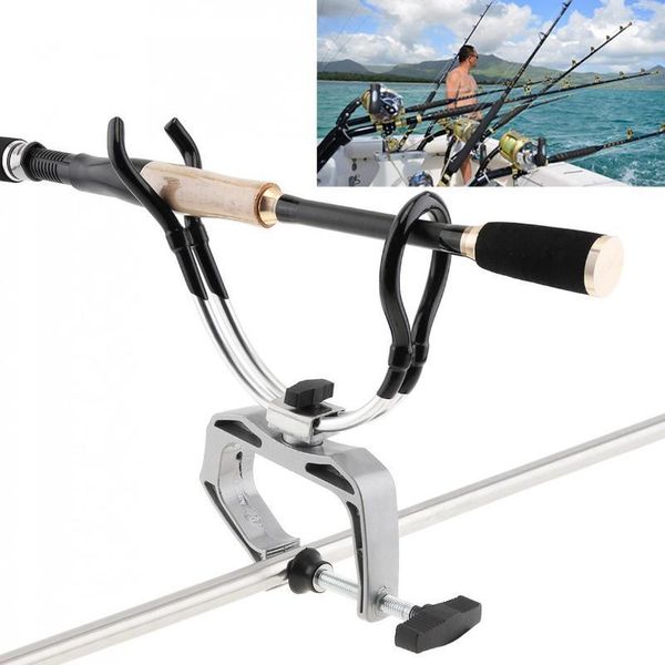 

stainless steel fishing rod support stand clamp holder for boat /canoe and kayak handrail rods