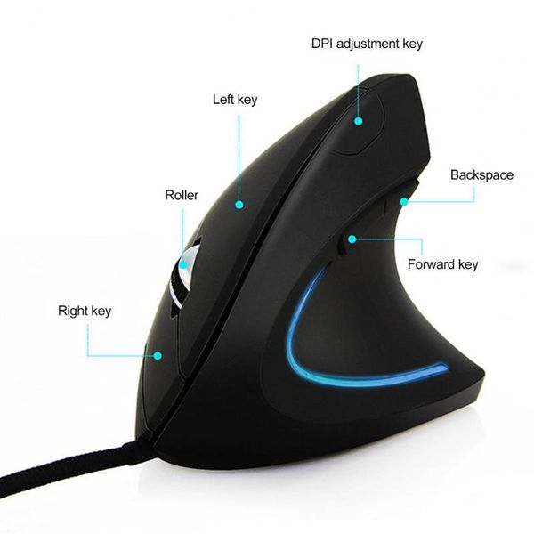 

mice right hand ergonomic led usb wired optical wrist mouse for pc computer
