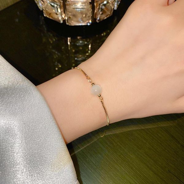 

link, chain gold bracelet female in 2021, the light of luxury small deserve to act role delicate mr decorated, Black