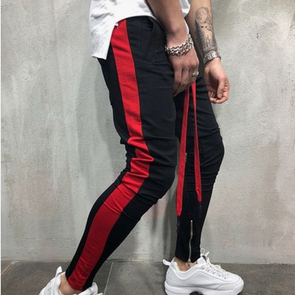 

Men's Pants Joggers Streetwear Hip Sweatpants Sportswear Track Stripe Gym Jogging Trousers Men Y200116 36PR, Black