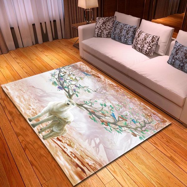 

carpets 3d printed living room bedroom animal antlers rugs beside sofa table kitchen floor mats large play area decoration