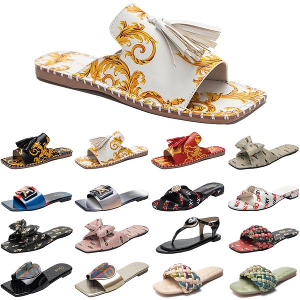 

designer women slides slippers womens sandals shoes black red slide slipper flat flip flops size 37-42 color27