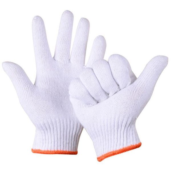 

five fingers gloves womens mens youth cotton thread yarn non-slip thick nylon work labor handling, Blue;gray