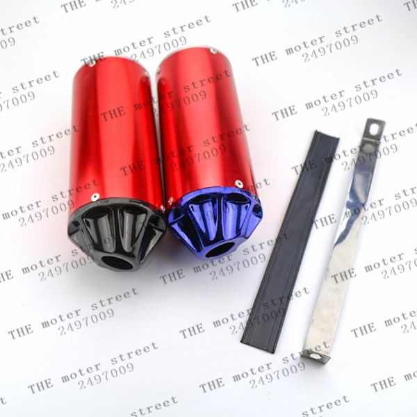 

motorcycle exhaust system red 28mm universal modified pipe slip-on motorbike pipes carbon for dirt bike scooter atv