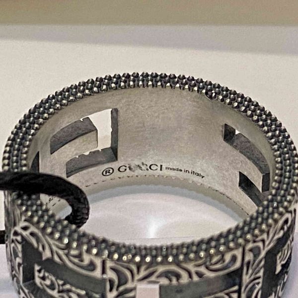 

pattern hollow out square s925 double ring for men and women, Silver