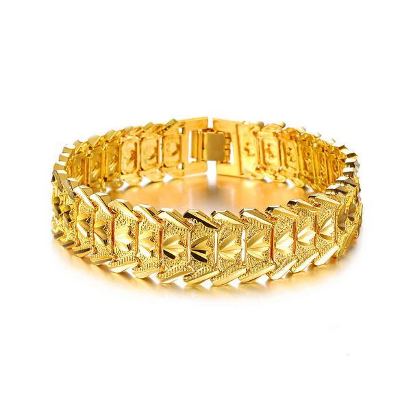 

jewelry wrist chain copper plated gold men's bracelet gift, Golden;silver