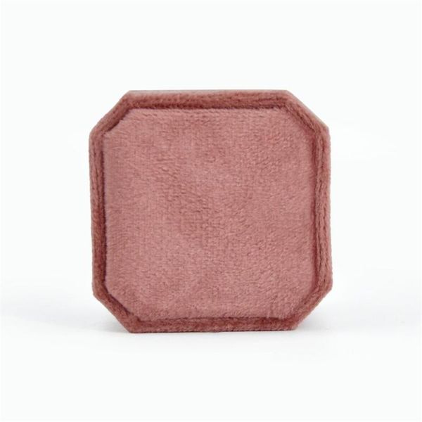 

jewelry pouches, bags square black velvet ring box case display holder container gift packaging soft fabric single, Pink;blue