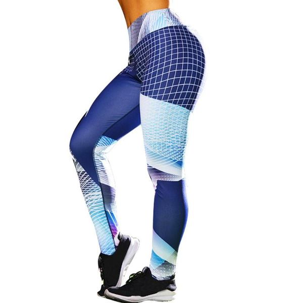 

women's pants & capris women color block grid high waist fitness leggings lift buskinny, Black;white