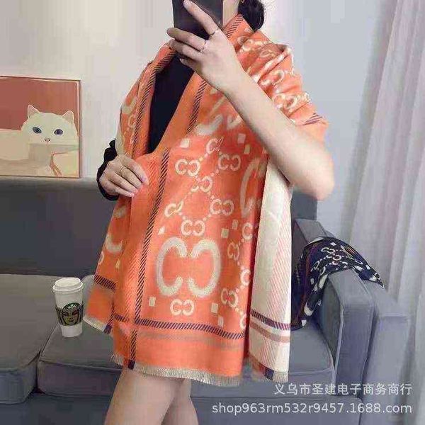 

scarves autumn and winter c letter imitation cashmere rectangular warm scarf shawl, Blue;gray