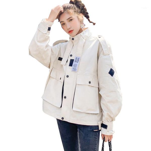 

jacket women cargo spring and autumn clothing temperament japanese winter clothes women's jackets, Black;brown