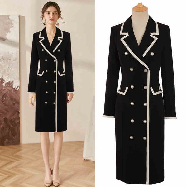 

casual dresses europe style double-breasted black elegant ol c511, Black;gray