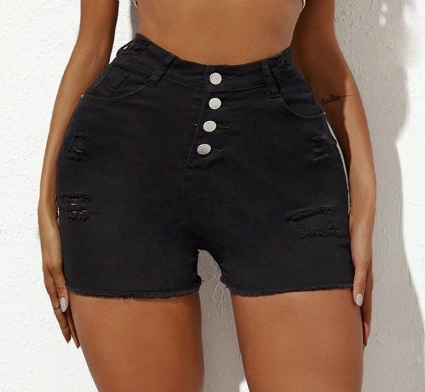 

fashion jeans for women jeans women's summer high waist stretch shorts, Blue