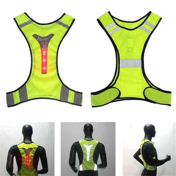 

running jackets 1pc reflective vests night work security cycling hiking walking high visibility safety adjustable vest, Black;red
