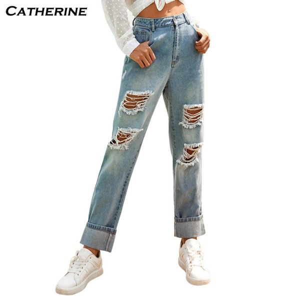 

women's jeans wash bleaching female ripped for women casual pencil pants mom high waist large sizes denim skinny woman#j3, Blue