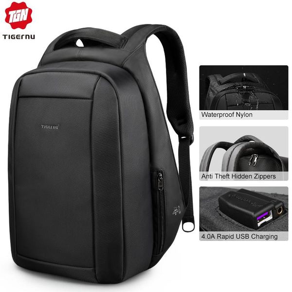 

backpack tigernu waterproof anti theft male mochila 15.6inch lapmen usb backpacks school bags bagpack for teens travel bag