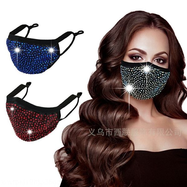 

Yz5 fashion color water warm rhinestone rhinestoneblack hot drill designer masks washable warm personalized cotton water drill mask