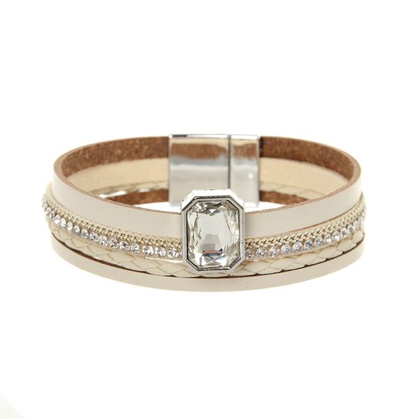 

bracelet bohemian leather multilayer narrow edge zircon bracelet, Black