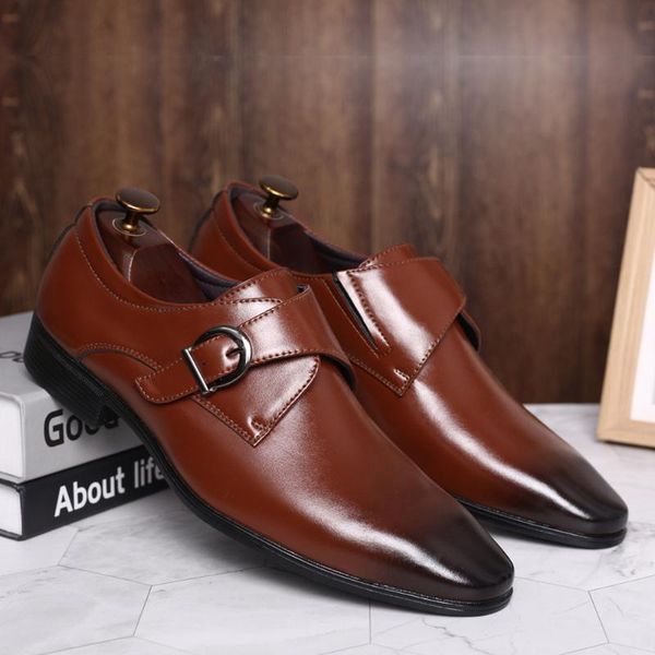 

dress shoes 39-48 men leather stylish business gentleman's comfortable formal #af4013, Black