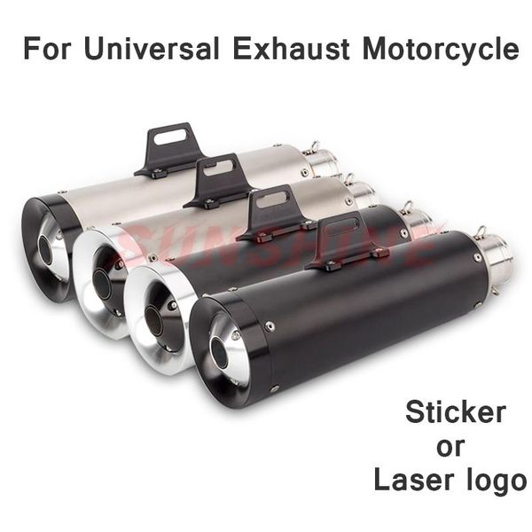 

motorcycle exhaust system universal pipe motorcross muffler echappement moto slip on escape for z800 nmax z1000 mt07 cbr650 r6