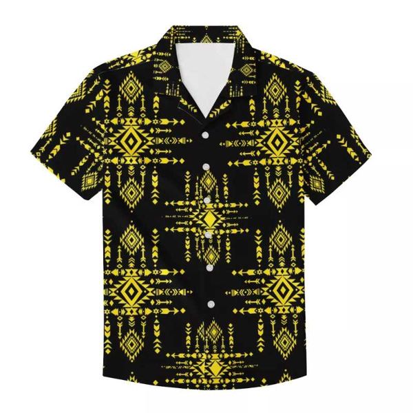 

men's casual shirts mens short sleeve baggy buttoned summer beach shirt polynesian tribal tattoos print comfortable polyester loose hol, White;black