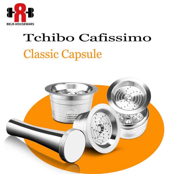 Tchibo Cafissimo Capsule Cápsula Reutilizável K-Taxa Filtro Pod Cup de Aço Inoxidável Aldi Expressi Cafeteira Tamper 210607