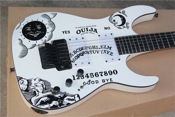 

white double rock elegant super electric guitar