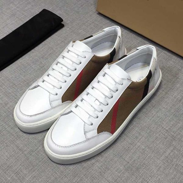 

2021new sneakers vintage check cotton and suede luxury designer shoes men checked canvas sneaker with box 50wd#, Black
