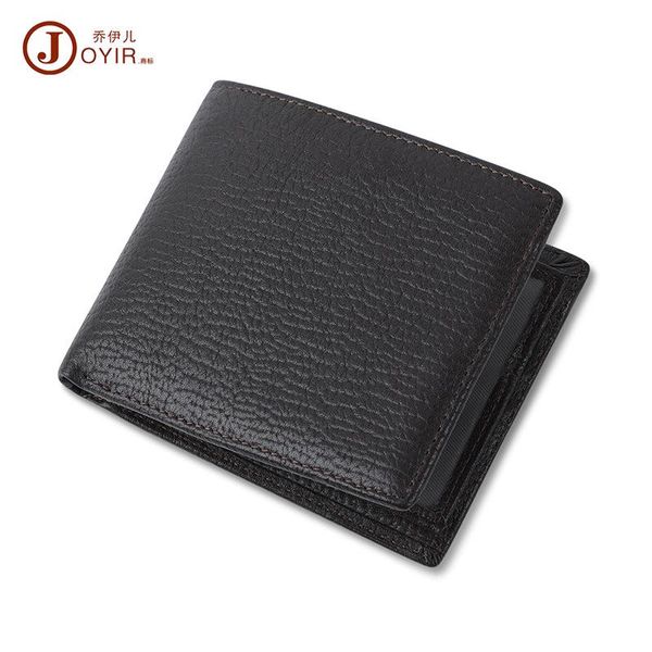 

genuine leather wallet for men bifold thin small male coin purse compact money bag multi-card leisure business wallets, Red;black